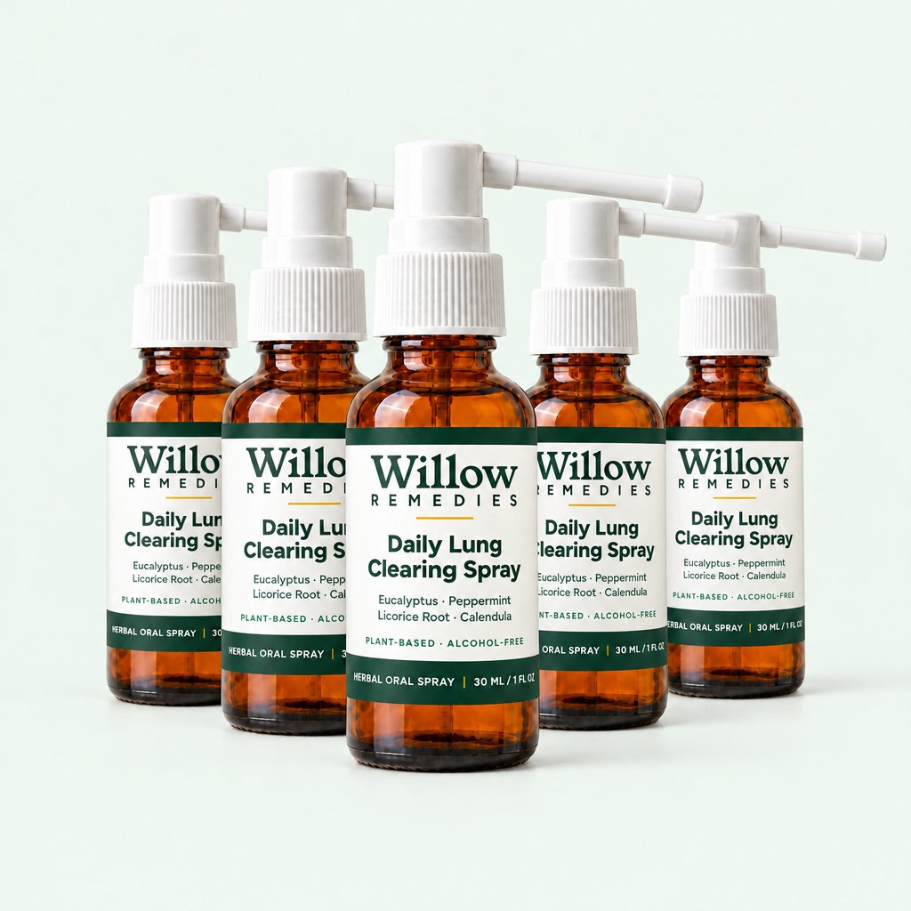Five bottles of Willow Remedies Daily Lung Clearing Spray