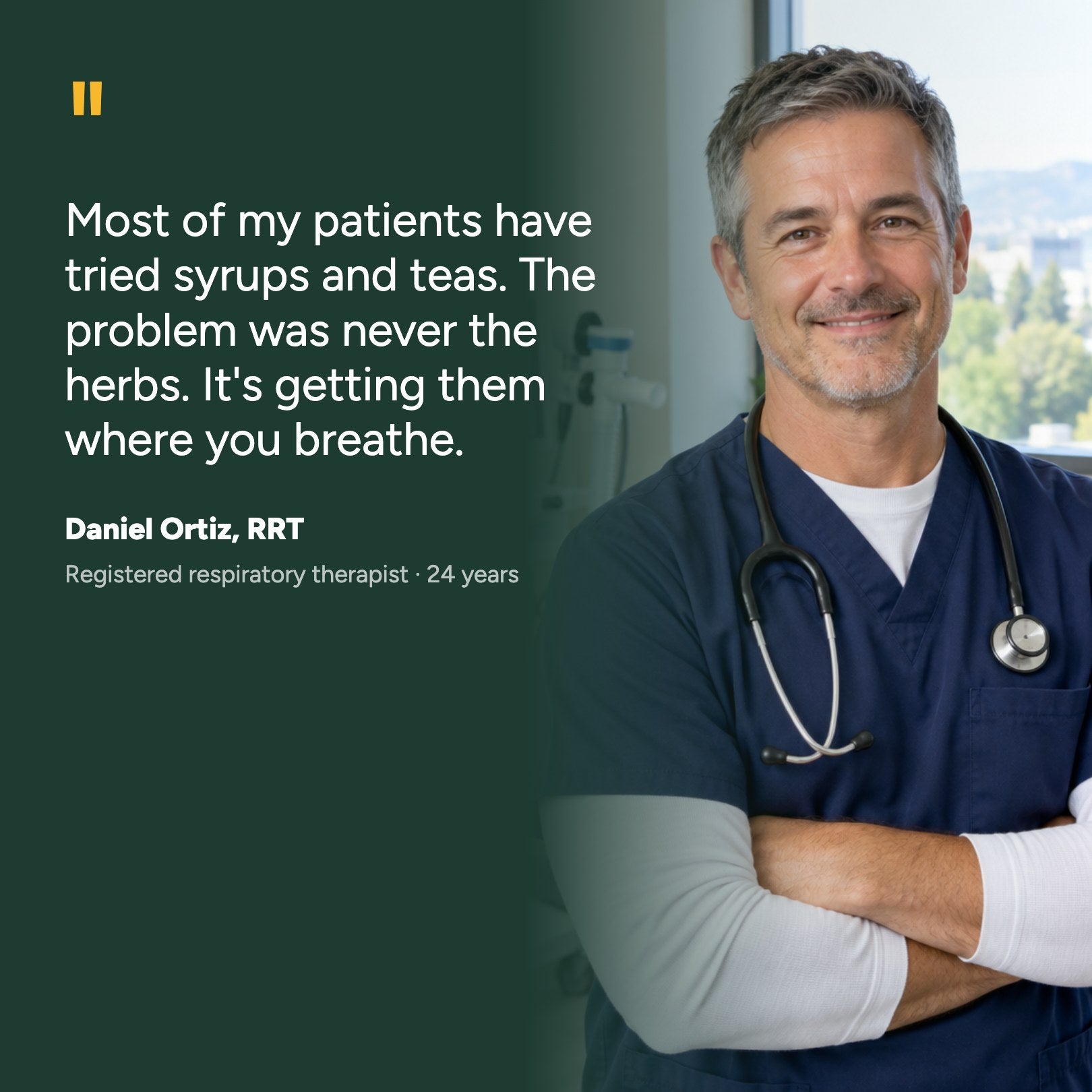 Quote from respiratory therapist Daniel Ortiz